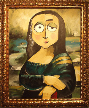 mona in a gilded frame
